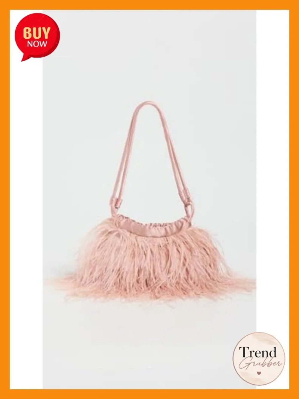 Feather Shoulder Bag with Adjustable Satin Straps